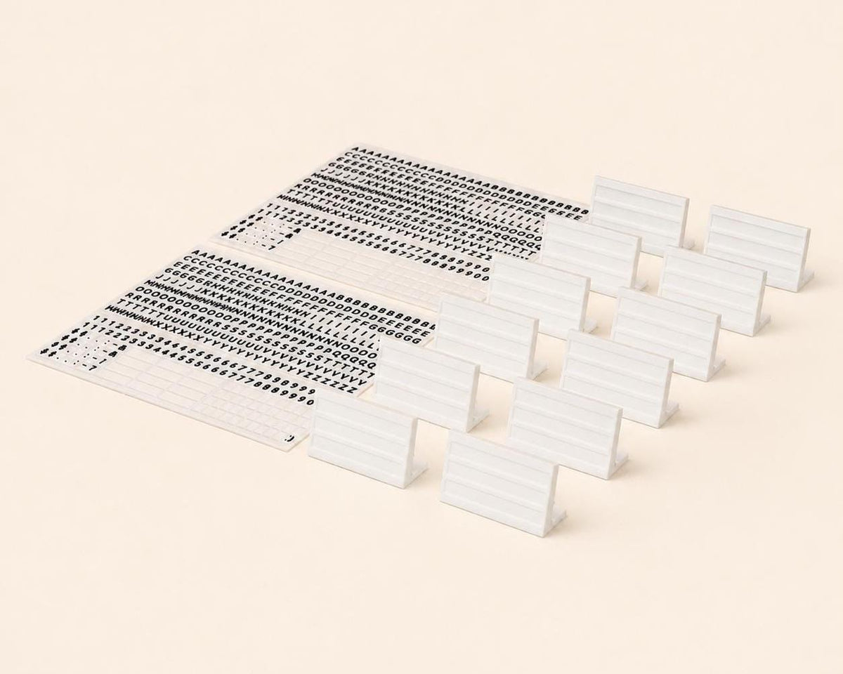 LettrBoard modular counter signs box of 12 with character sheets